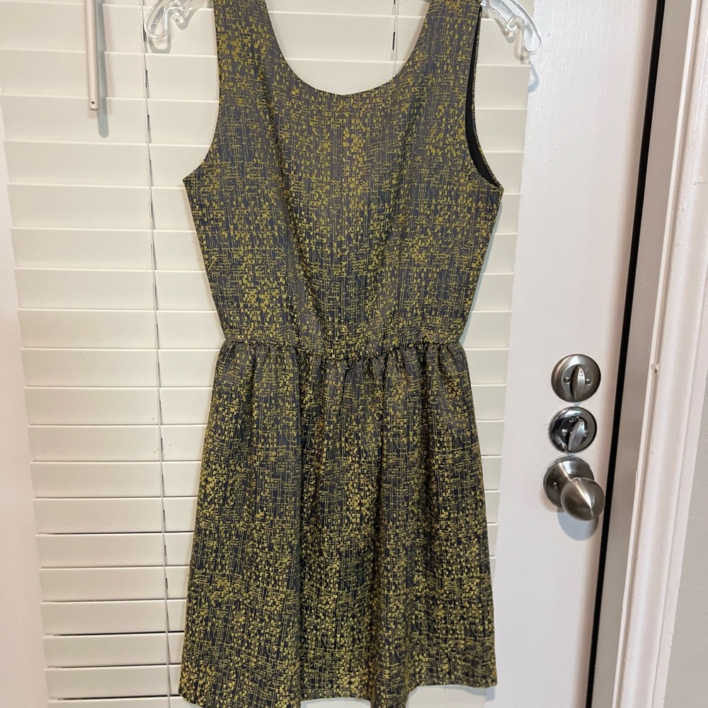 Yellow and grey dress